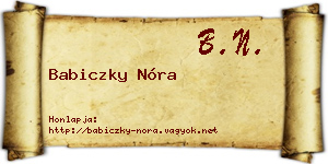 Babiczky Nóra névjegykártya