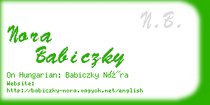 nora babiczky business card